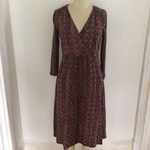 Peruvian Connection wrap style printed dress
